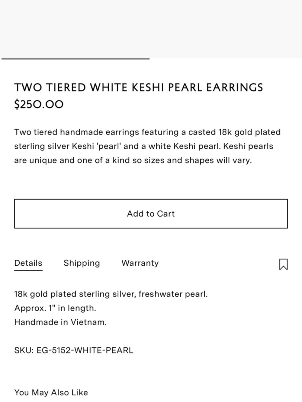Chan Luu Two Tiered White Keshi Pearl Earrings - Picture 3 of 7